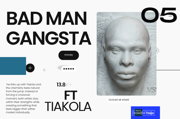 Asake and Tiakola collaboration visual representing Badman Gangsta from M$NEY album highlighting Nigeria and European Afrobeats fusion.