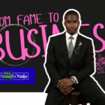A professional digital entrepreneurship graphic featuring a man in a corporate suit for the Bold Beautiful Naija guide on turning reality TV fame into a sustainable media business.